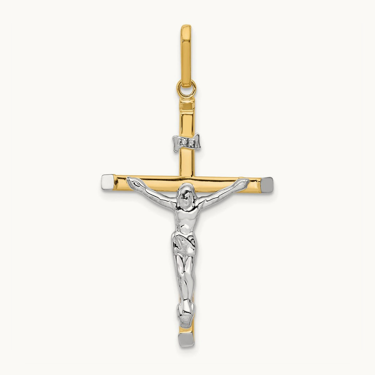 Crucifix Pendant, 14K Two-tone