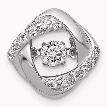 1/4ct. Vibrant Diamond Entwined Squares Chain Slide, 14K White Gold