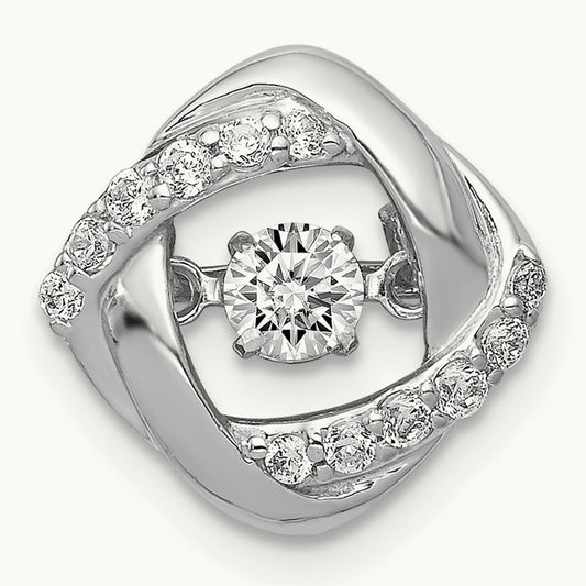 1/4ct. Vibrant Diamond Entwined Squares Chain Slide, 14K White Gold
