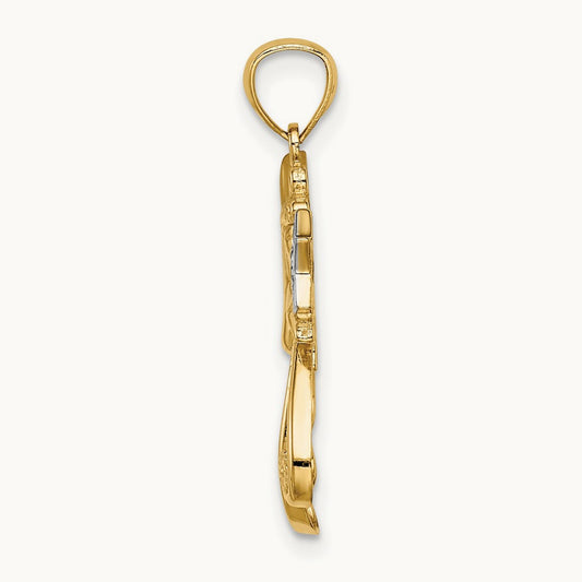 w/Rhodium D/C Angel with a Star, 14K