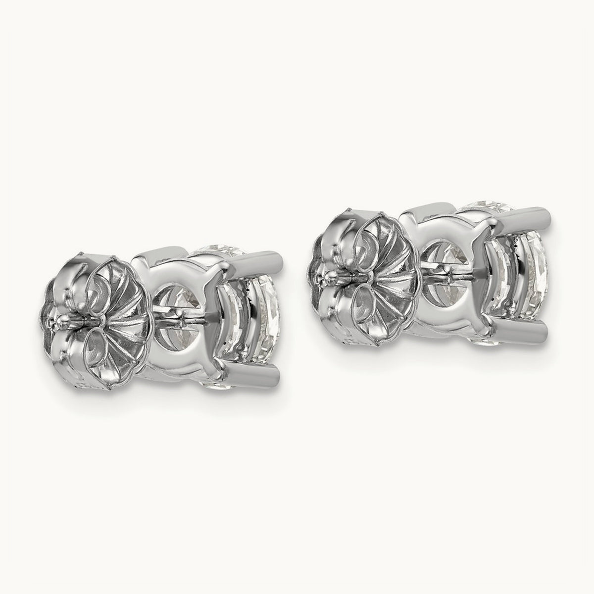 Round Lightweight Earrings, 0.25-6.00 ct tw Lab-Grown Diamond — 3 ct, 14K White Gold
