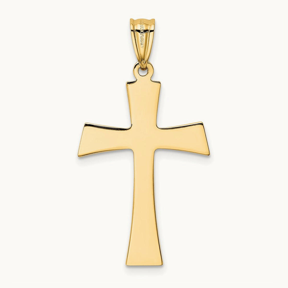 /Rhodium Polished Cross Pendant, 14K White Gold