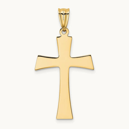 /Rhodium Polished Cross Pendant, 14K White Gold