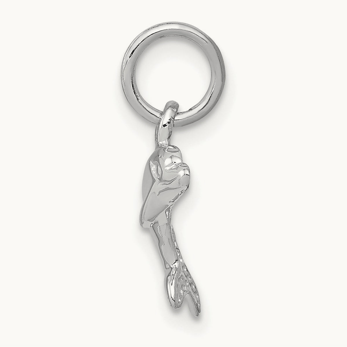 Dolphin Charm, 14K White Gold