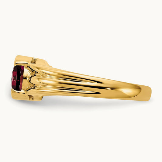 8x6mm Oval Garnet ring, 14K