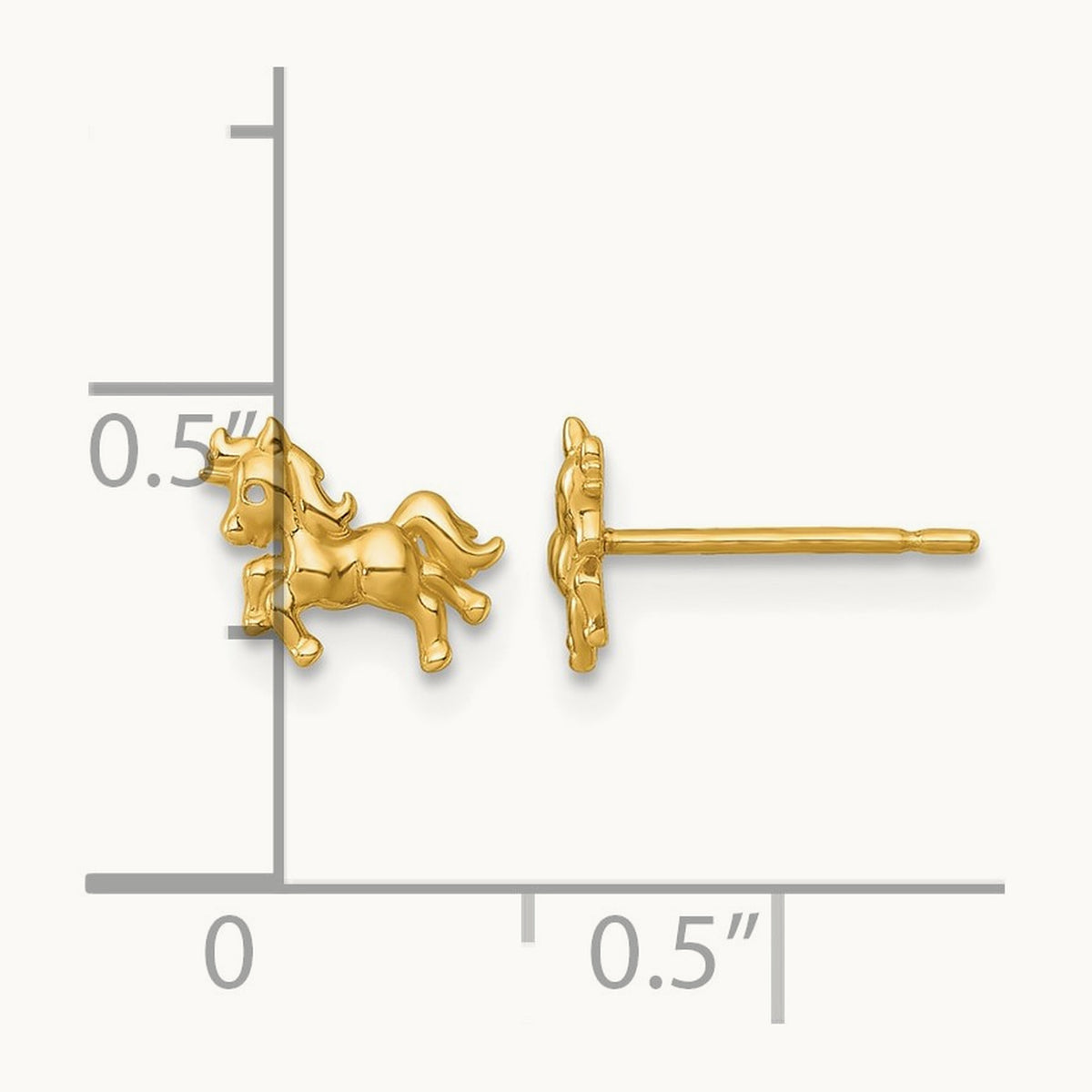 Polished Unicorn Post Earrings — 6.6mm