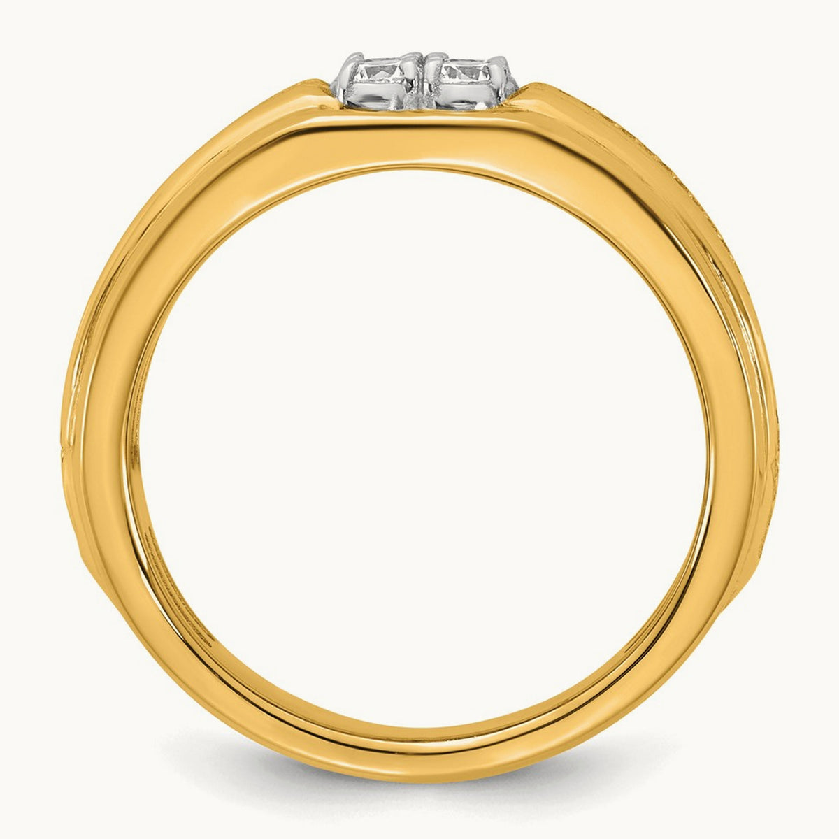 Setting: IB Goodman Men's Polished 4-Stone Diamond Ring Mounting, 14K Gold — 14K Two-Tone Gold