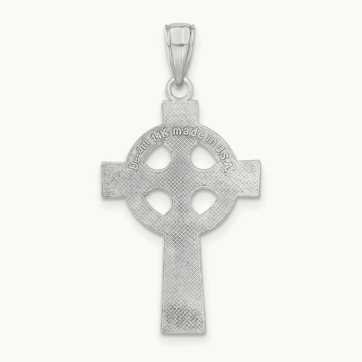 Celtic Cross Pendant, 14K White Gold