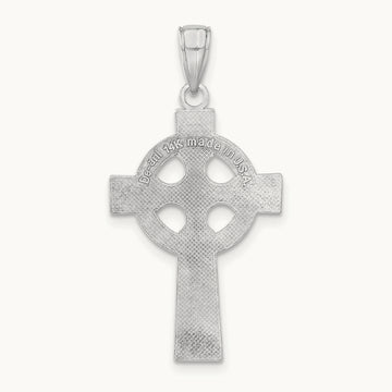 Celtic Cross Pendant, 14K White Gold