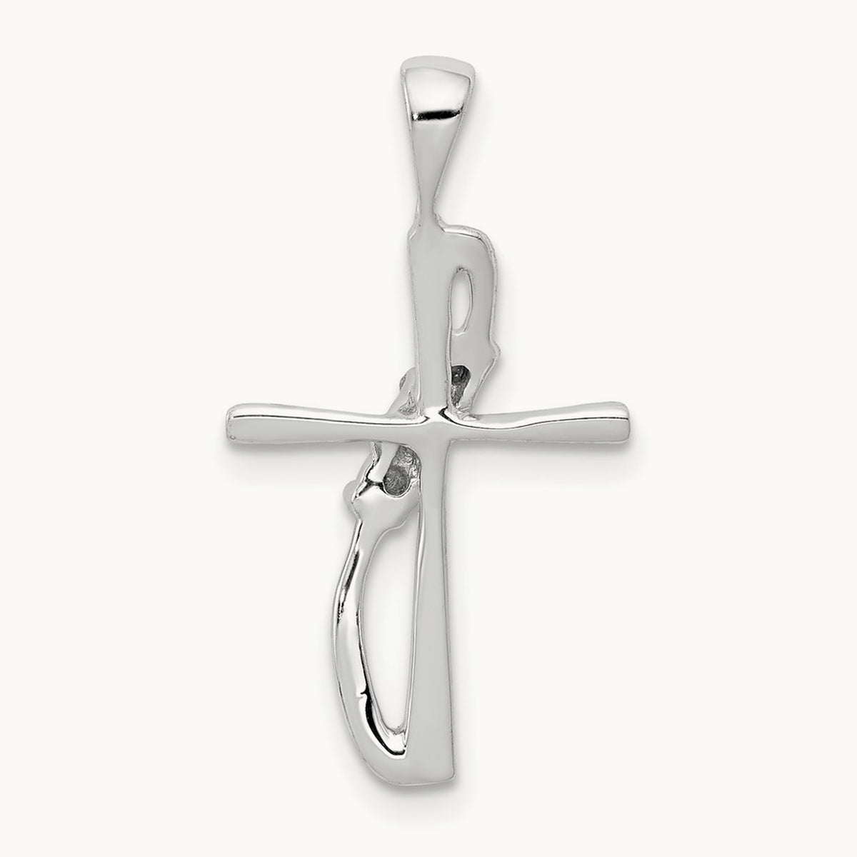 .01ct. Diamond Cross Pendant, 14K White Gold