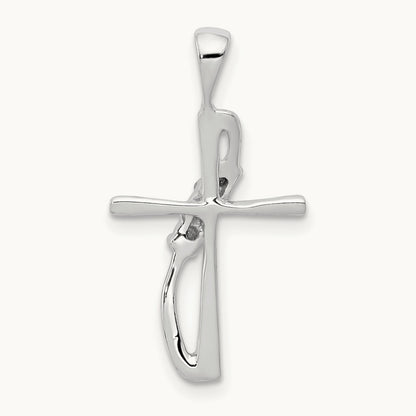 .01ct. Diamond Cross Pendant, 14K White Gold