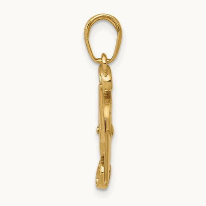 3-D Moveable Scissors Pendant — 14K Yellow Gold