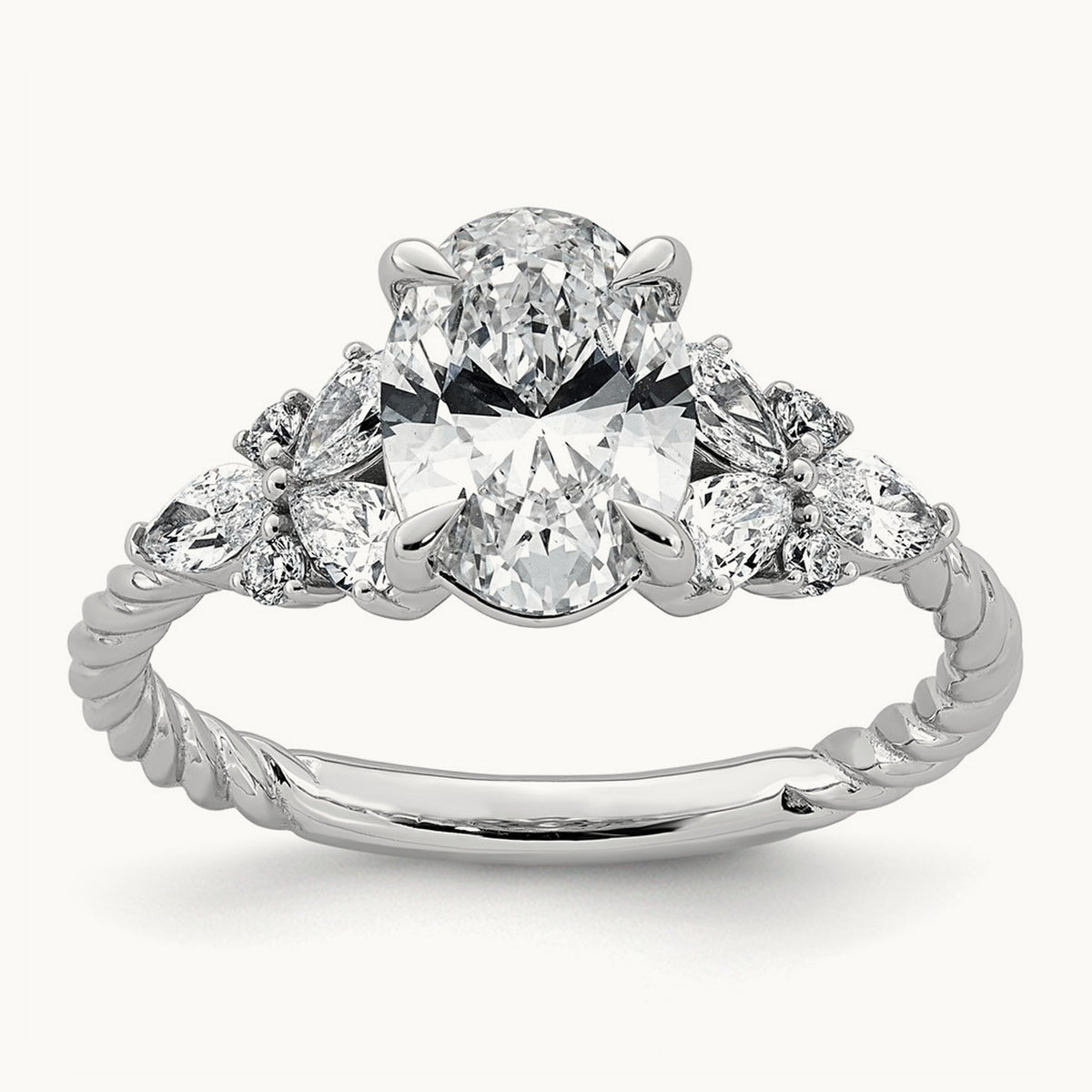 Oval Center Ring, 2.00 ct tw Lab-Grown Diamond