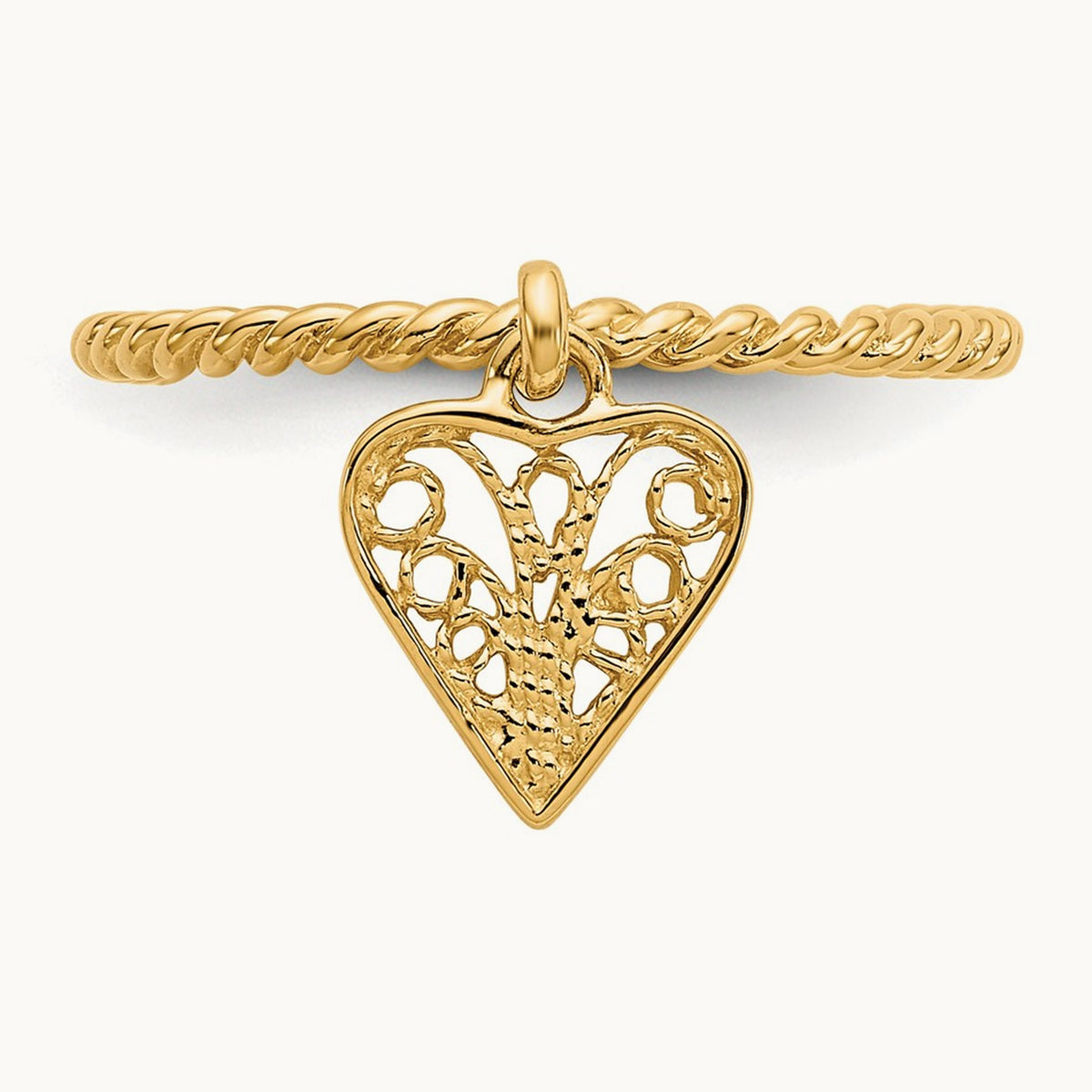 Dangle Heart Ring, 14K