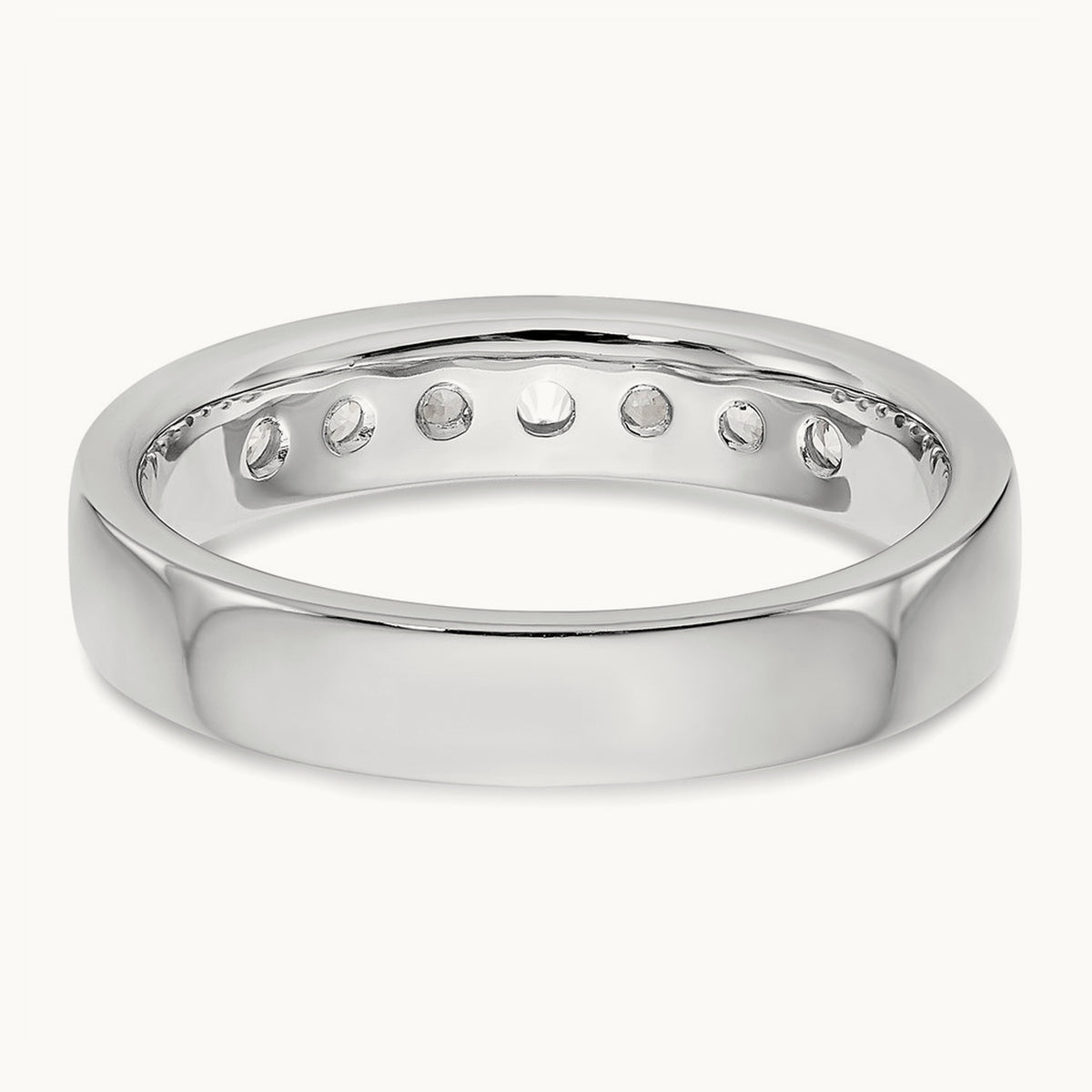 7-Stone Diamond Channel Band — 14K White Gold, 6