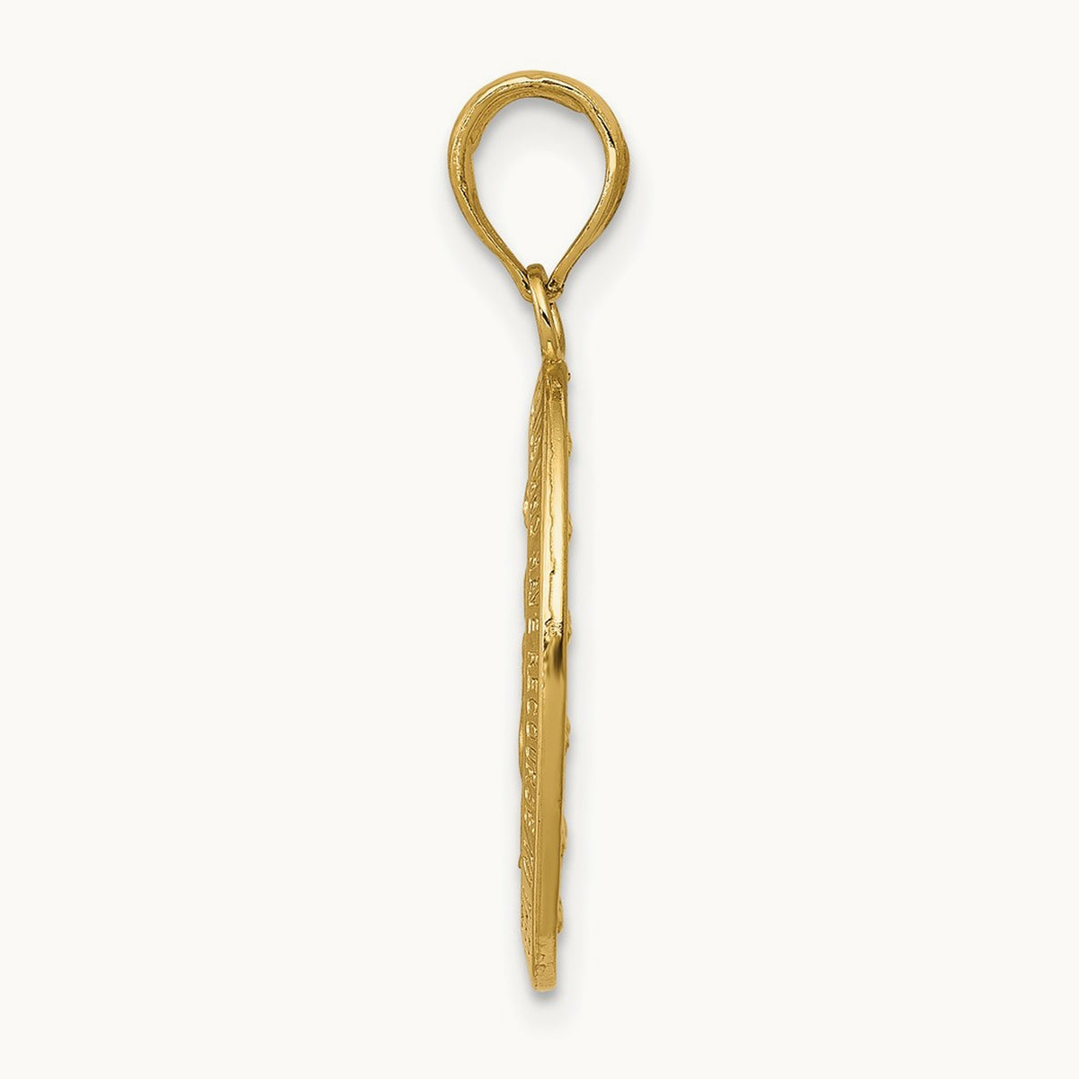 Miraculous Medal Pendant — 14K Yellow Gold, 26mm