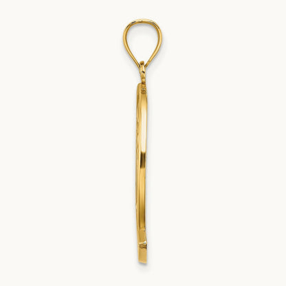 HAWAII w/ Dolphins in Waves Charm, 14K