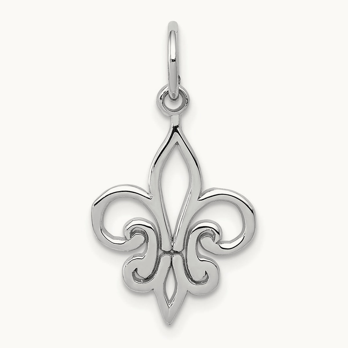 Fleur De Lis Charm — 14K White Gold