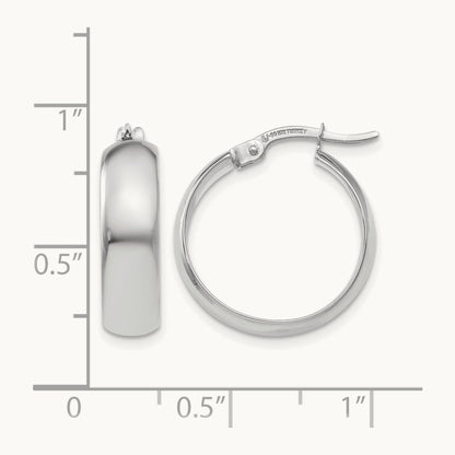 Polished Hinged Hoop Earrings, 10K White Gold — Leslie's