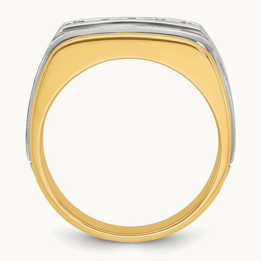 IBGoodman Men's Polished & Satin 5-Stone Diamond Ring, 14K Two-tone