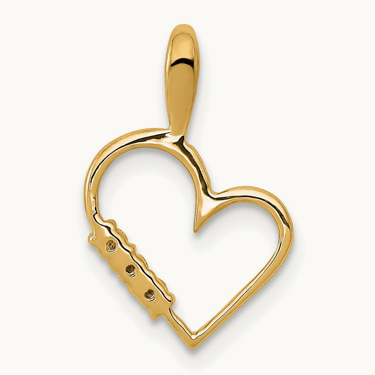 Diamond Heart Pendant — 14K Yellow Gold