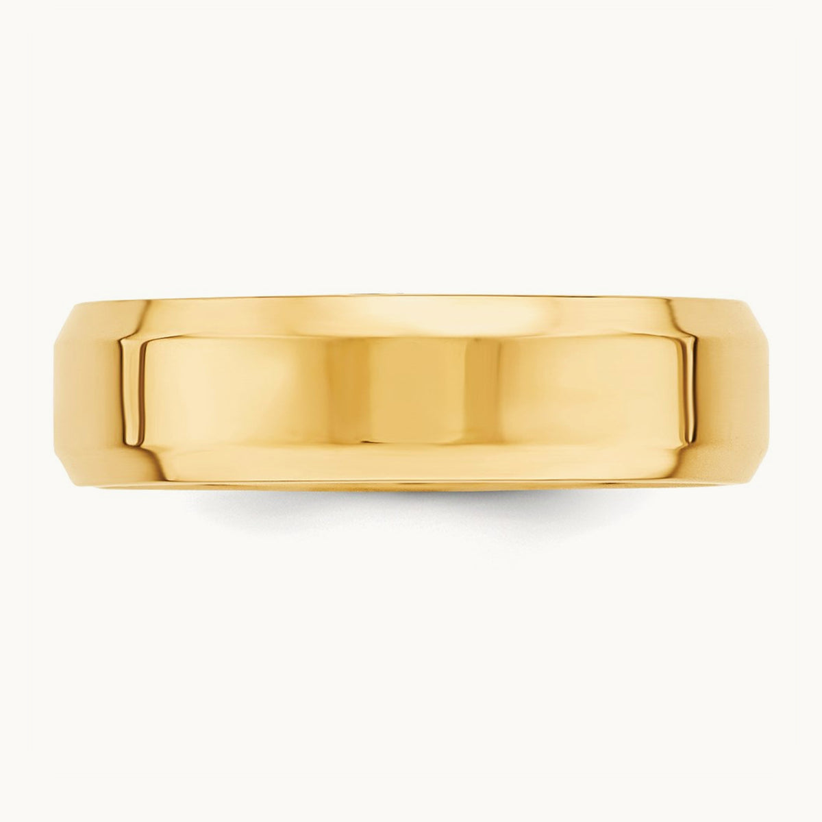 Bevel Edge Comfort Fit Band — 14K Yellow Gold, 6mm