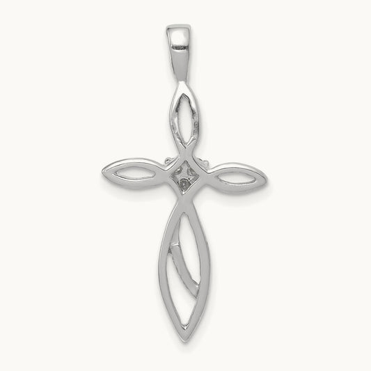 AA Diamond Cross Pendant, 14K White Gold
