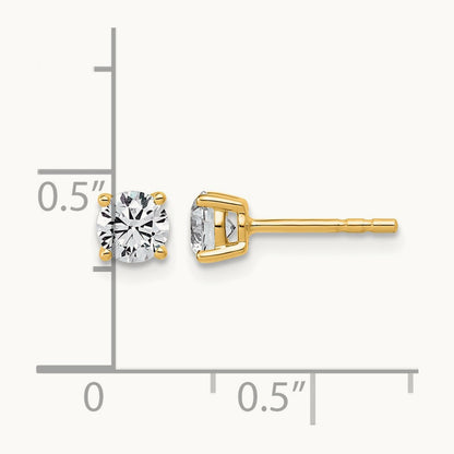 Round Lightweight Earrings, 0.25-6.00 ct tw Lab-Grown Diamond — 5/8 ct, 14K Yellow Gold