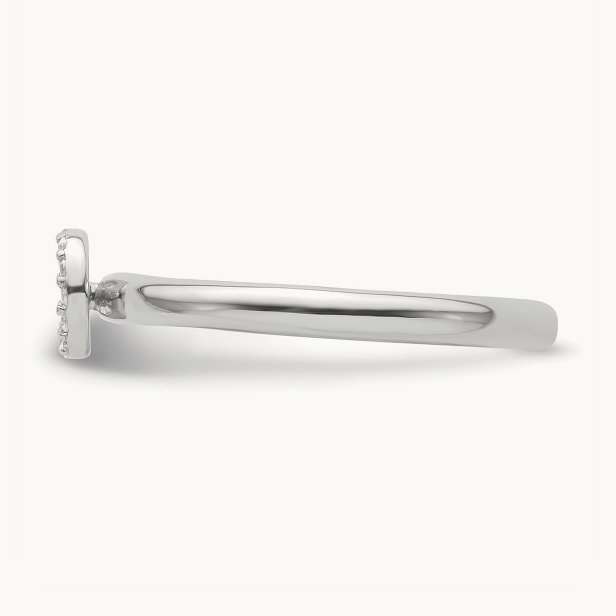 Stackable Diamond Ring — 14K White Gold, O