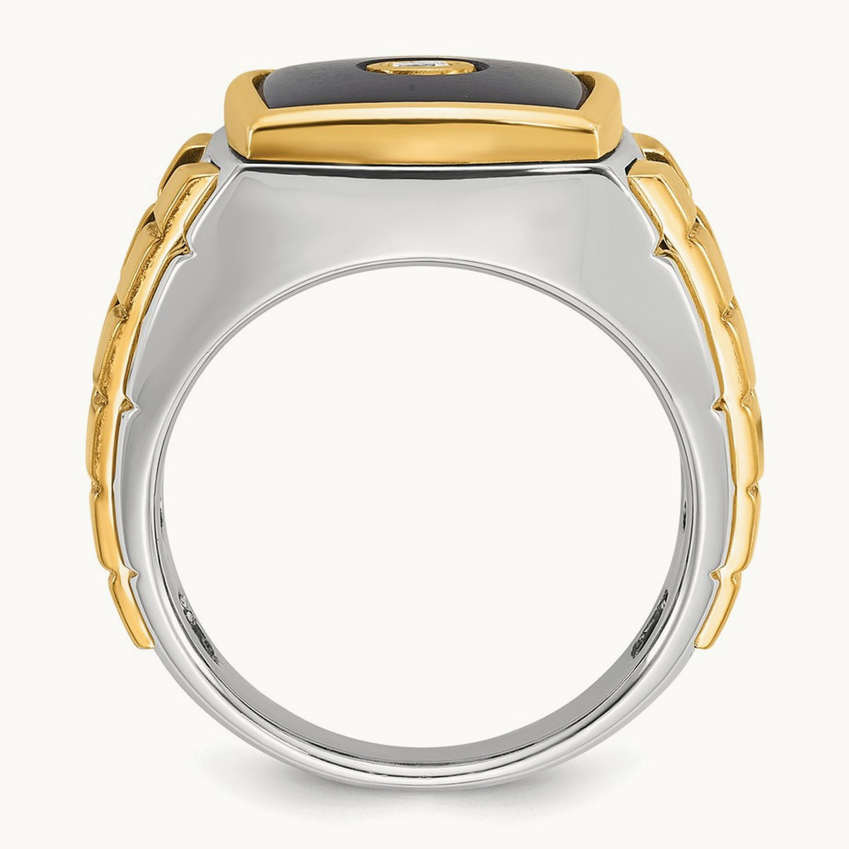 Men's Onyx and Diamond Complete Ring — IBGoodman — photo set