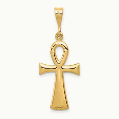 Egyptian Ankh Cross Pendant, 14K