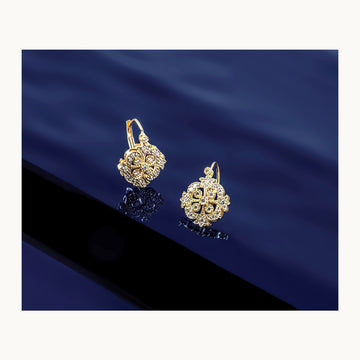 Diamond Post Earrings — 14K Yellow Gold
