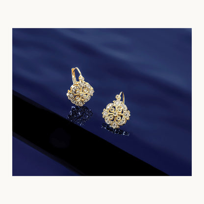 Diamond Post Earrings — 14K Yellow Gold