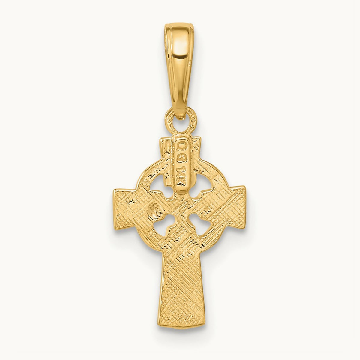 Celtic Cross with Eternity Circle Pendant — 14K Yellow Gold