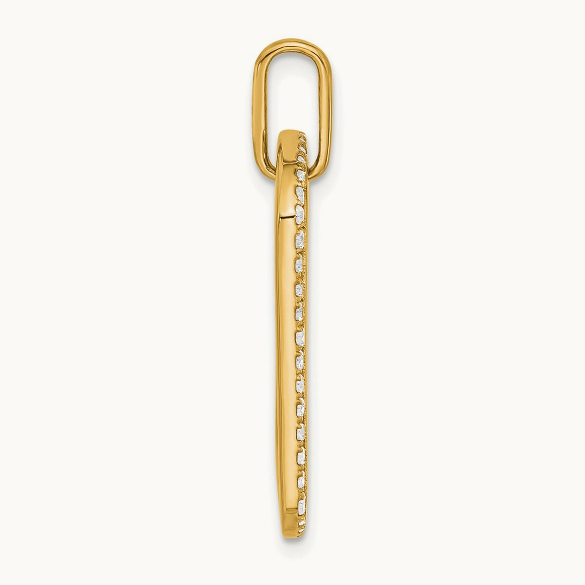 Personalized Diamond Dog Tag Charm — 14K Yellow Gold
