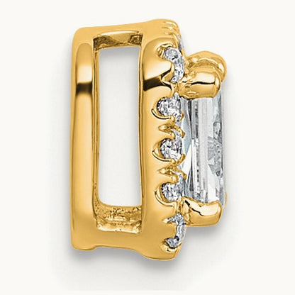 Radiant Halo Chain Slide, 0.25-5.50 ct tw Lab-Grown Diamond — 1/3 ct, VS (Best), 14K Yellow Gold