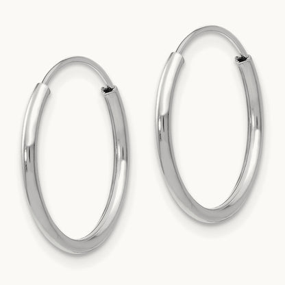 Madi K White Gold Endless Hoop Earrings, 14K