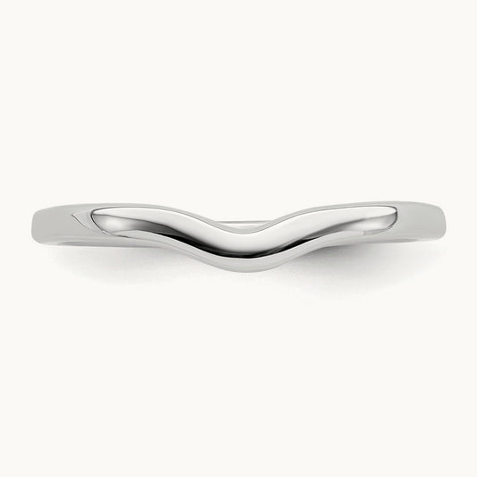 Contoured Band, 10K White Gold