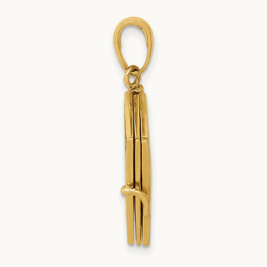 Enamel 3-D Passport Opens Pendant, 14K