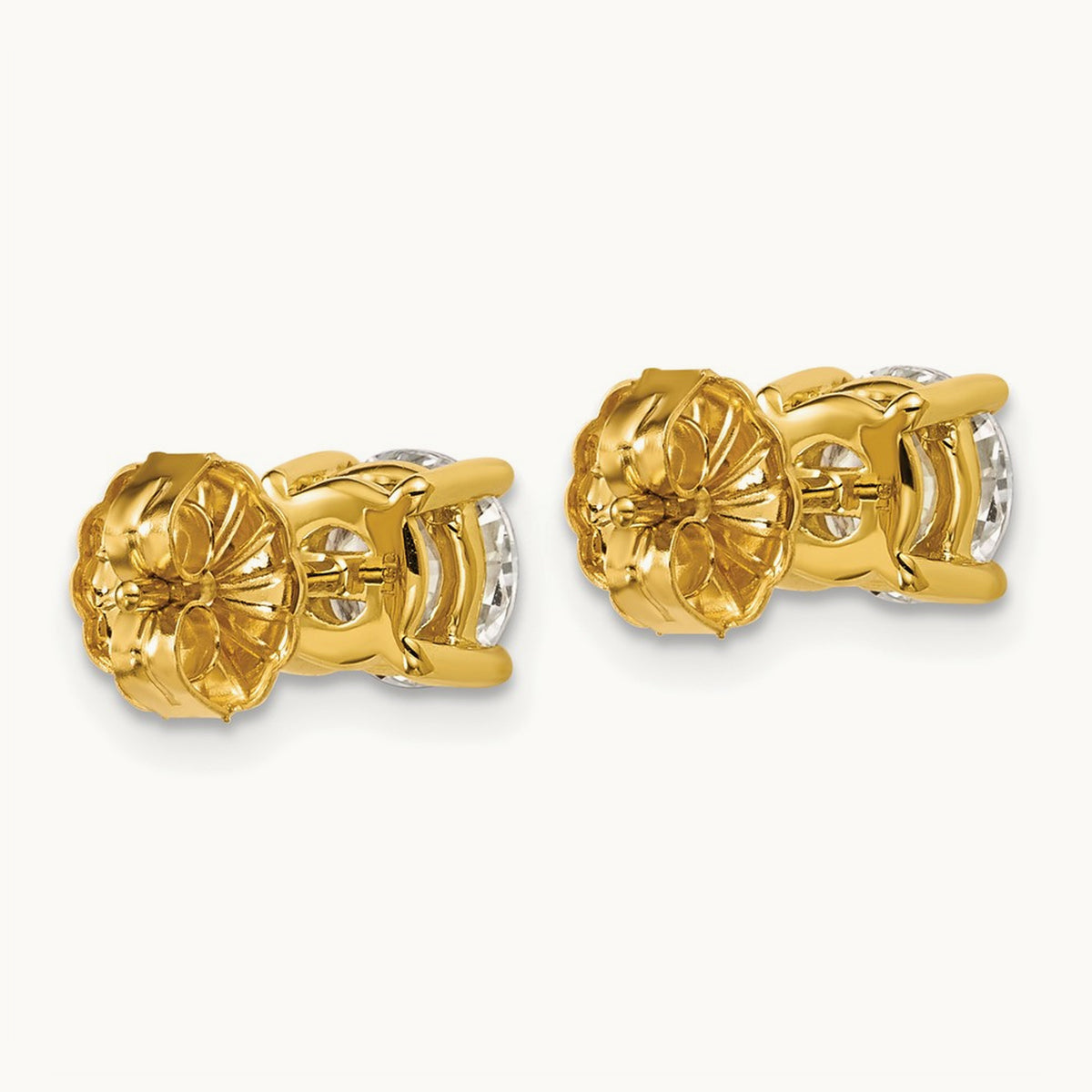 Round Heavyweight Stud Earrings, 0.10-7.00 ct tw Lab-Grown Diamond — 2 ct, 18K Yellow Gold