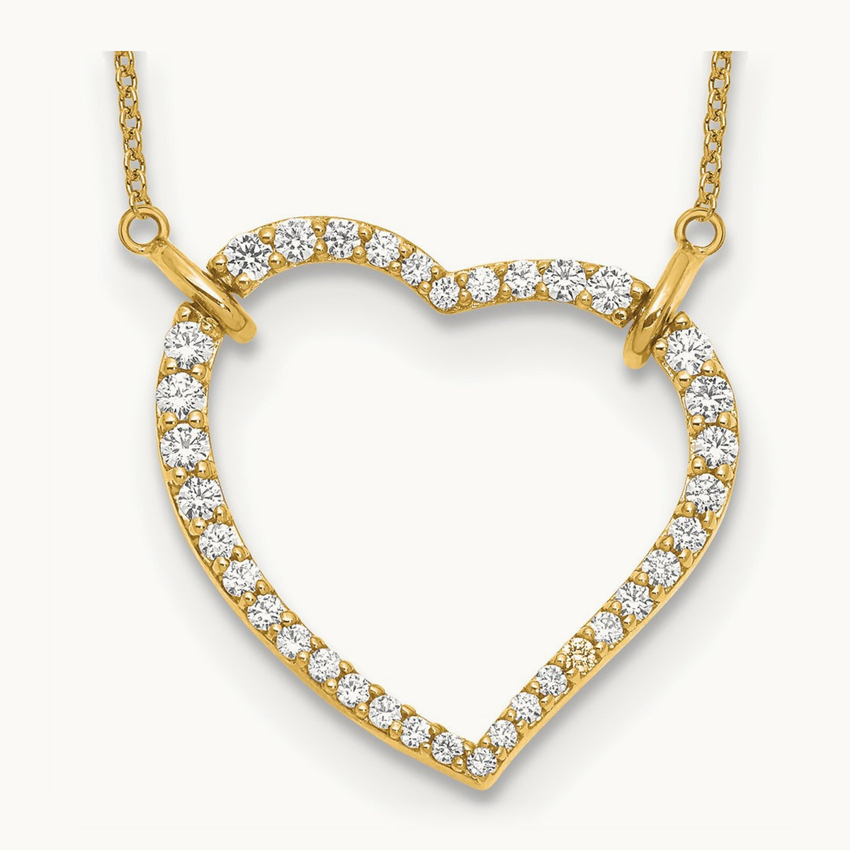 Diamond Heart Pendant Necklace, 14K