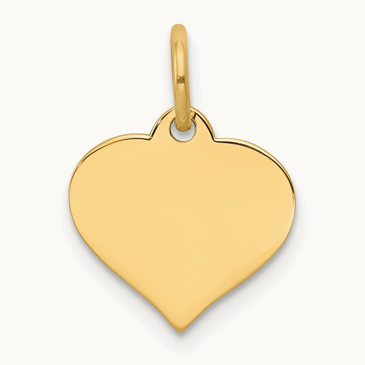 Heart Disc Charm, 14K