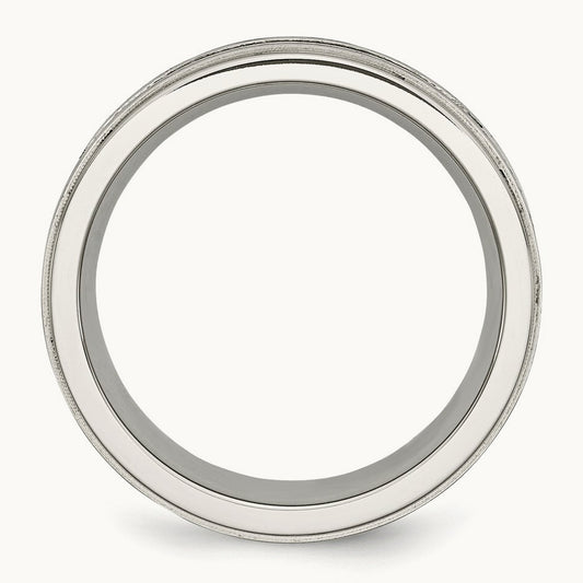 Brushed/Polished Black IP Black Diamond Band — photo set