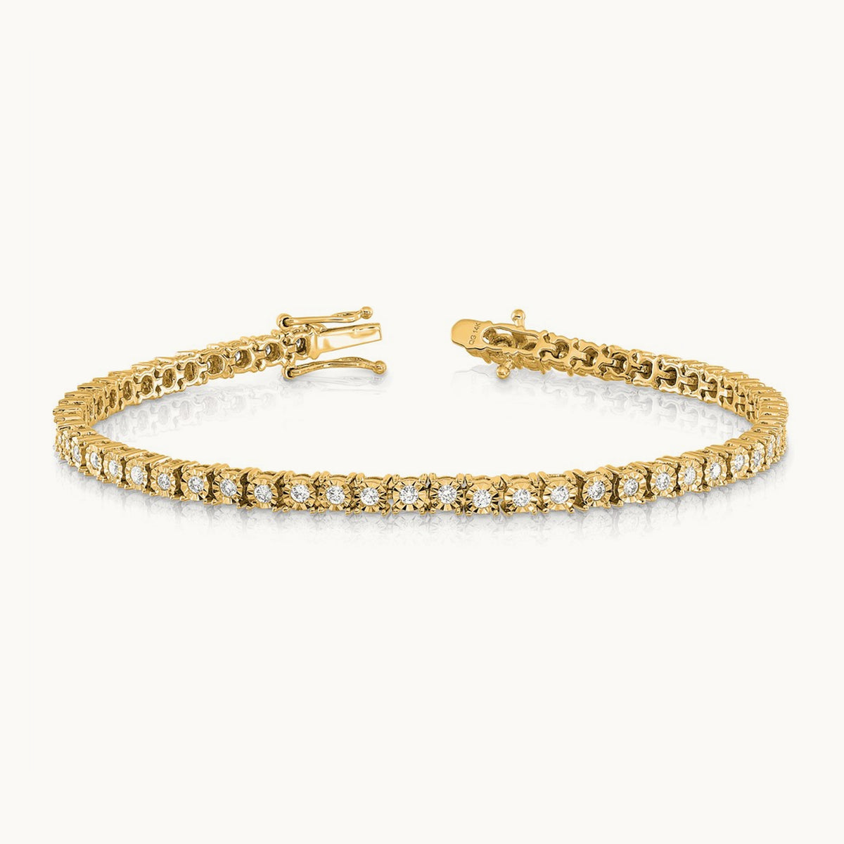 Illusion Setting Diamond Bracelet — 14K Yellow Gold