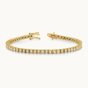 Illusion Setting Diamond Bracelet — 14K Yellow Gold