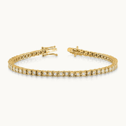 Illusion Setting Diamond Bracelet — 14K Yellow Gold