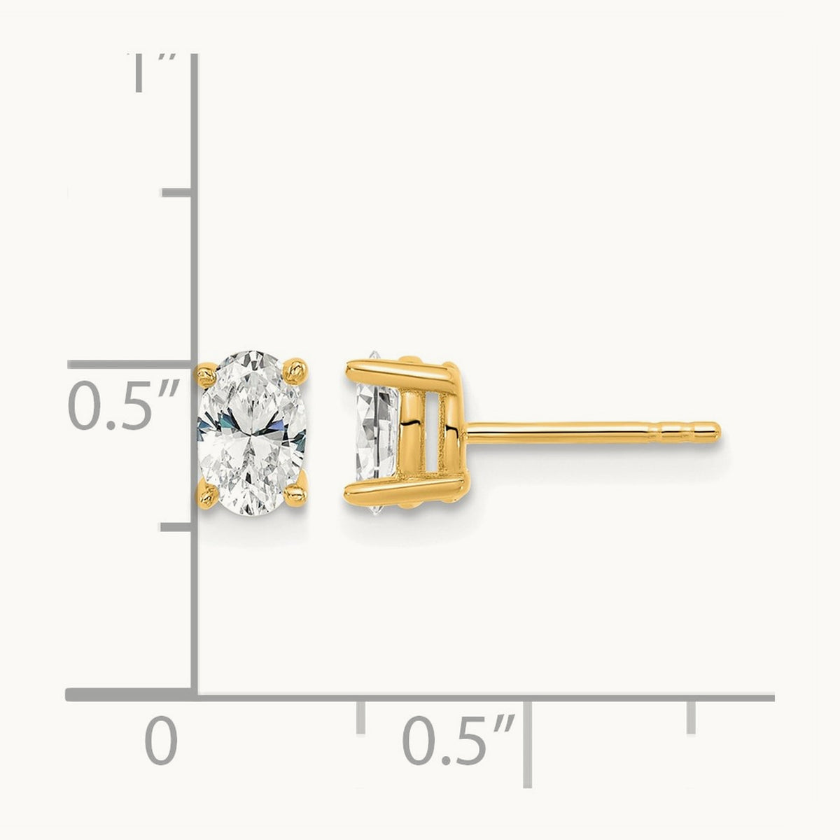 5.35x3.65mm Oval Earring Mountings — 14K Yellow Gold