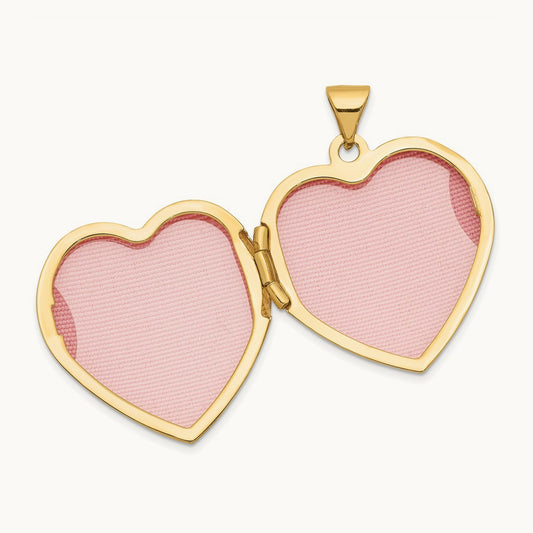 Floral Heart Locket — 14K Two-Tone Gold