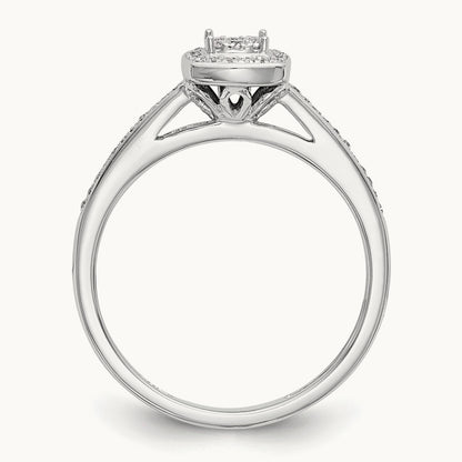 Complete Diamond Cluster Engagement Ring — 10K White Gold, 7
