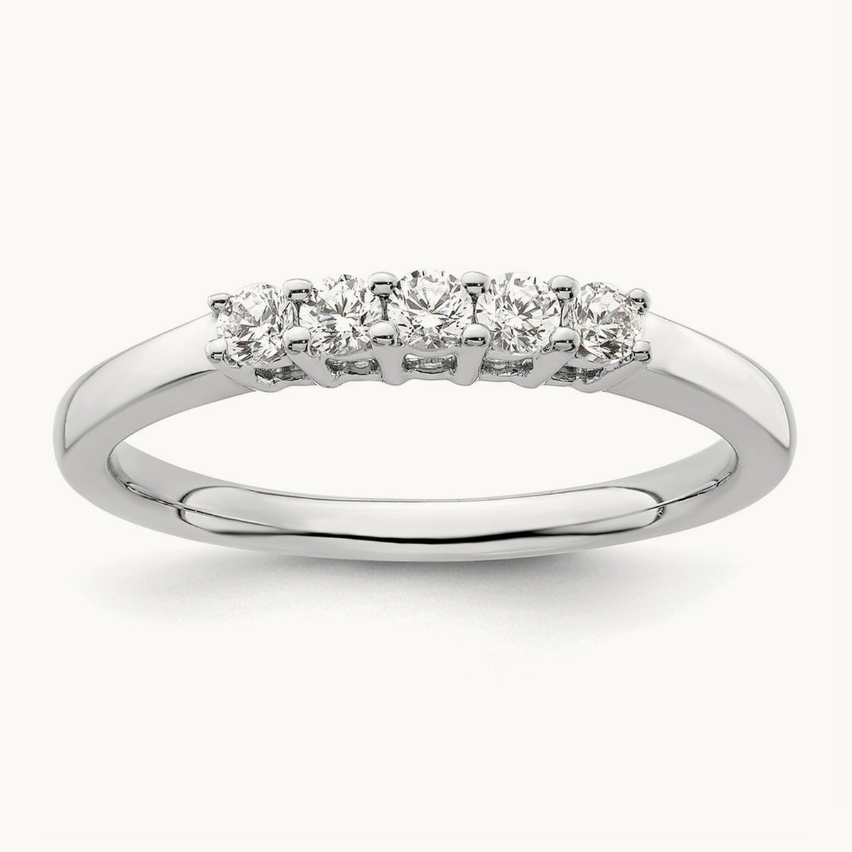 5-Stone Diamond Band, 14K White Gold